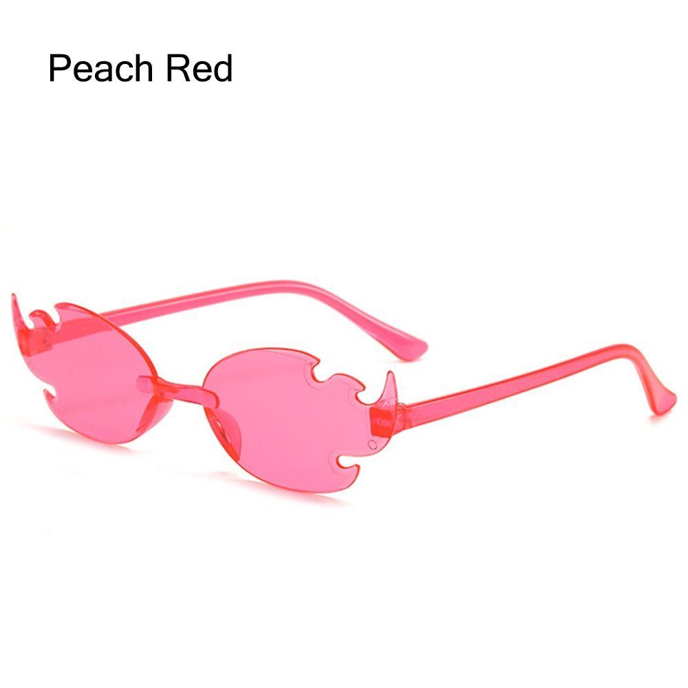 Colorful Flame Shaped Sun Glasses Rimless Party Cosplay Glasses for Women & Men