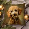 1pc Short Plush Decorative Pillow Cover Featuring an Adorable Poodle Design, Perfect for Pet Lovers. It Features Single-sided Printing and Is Ideal Fo