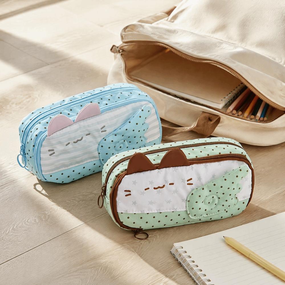Pencil Pouch Korean Style Cat Pen Bag Y2K Star Canvas Stationery Bag School Supplies