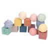 Soft Building Blocks Baby Sensory Silicone Educational Squeeze Stacking Blocks Square and Round
