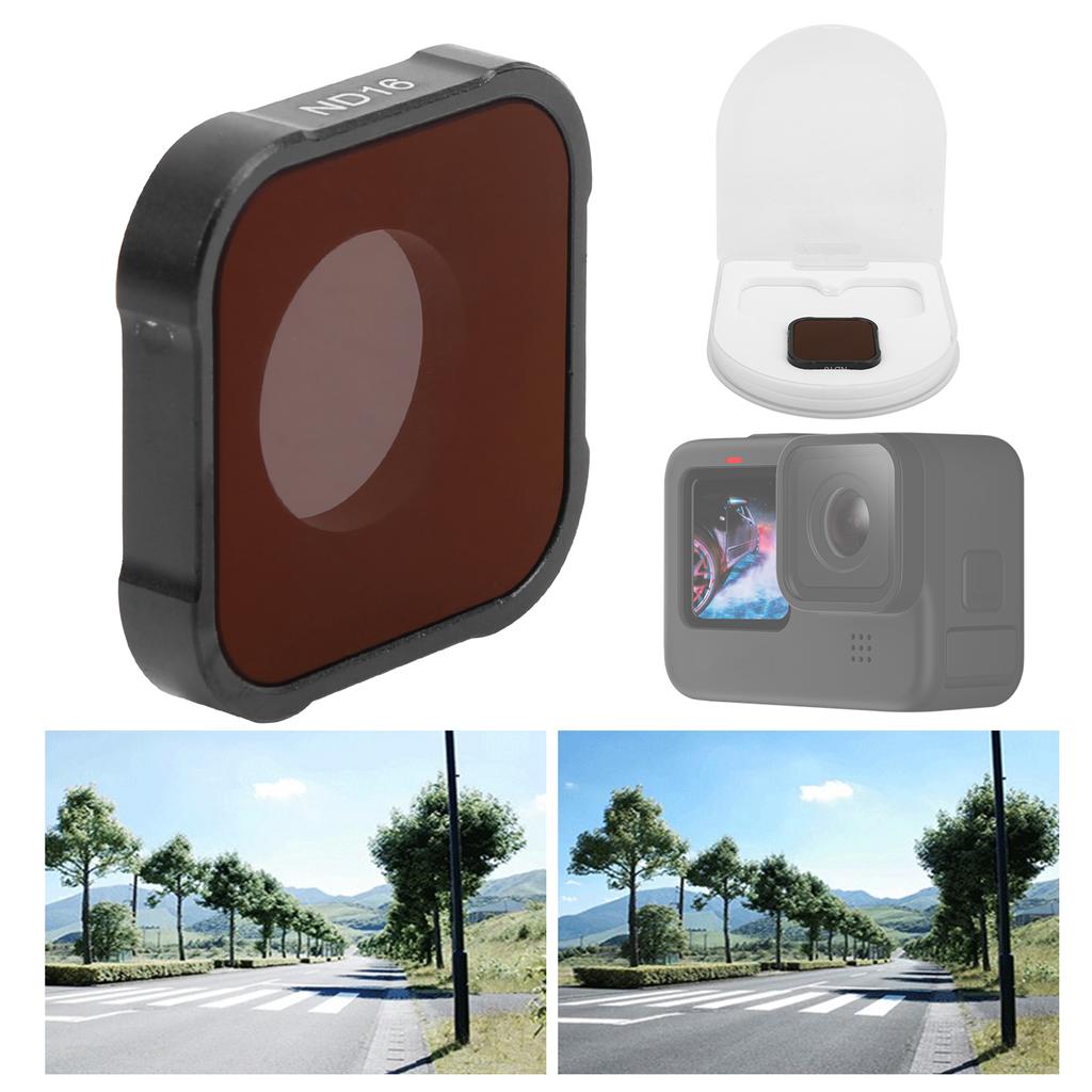 Junestar Action Camera ND Filter Replaceable Lens Protective Cover ND16 for GOPRO HERO9