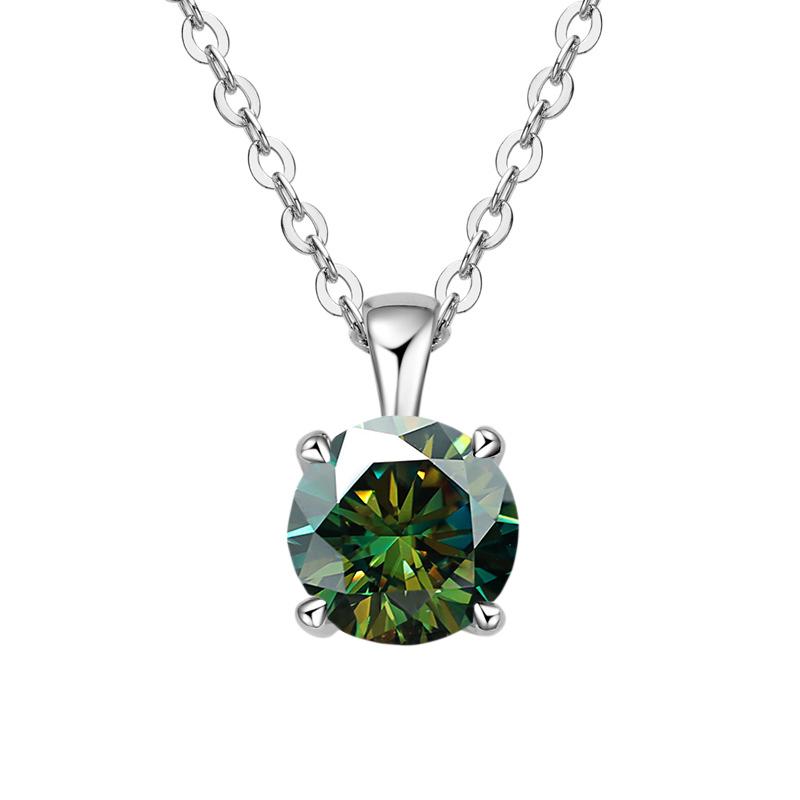 JoyceJelly Classic Four Prong 1ct Moissanite Necklace Women's 925 Silver Plated Gold Pendant Luxury Fine Jewelry