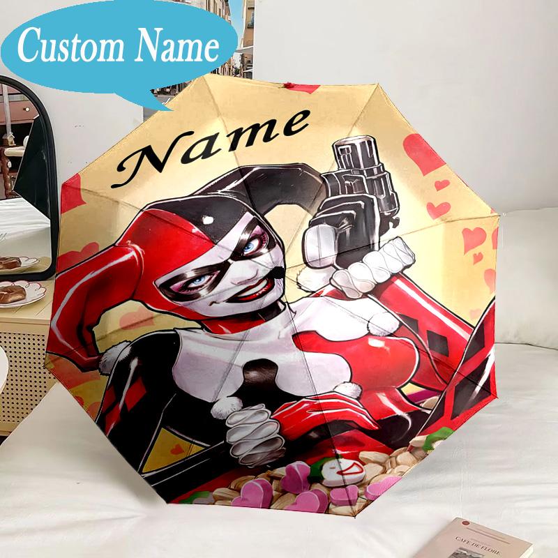 Custom Name Umbrella Harley Card Umbrella 8-Frame for Travel, Camping, Casual Lightweight Portable, Essential for Family Gifts