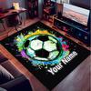 1PC Custom Name Soccer Ball Splash Art Theme Floor Mat Ideal for Living Room, Game Rooms, Office, Bedroom, Office Floor Mat , Floor Mats for Home