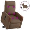 VidaXL Electric Massage Recliner Chair Brown Fabric 3324033