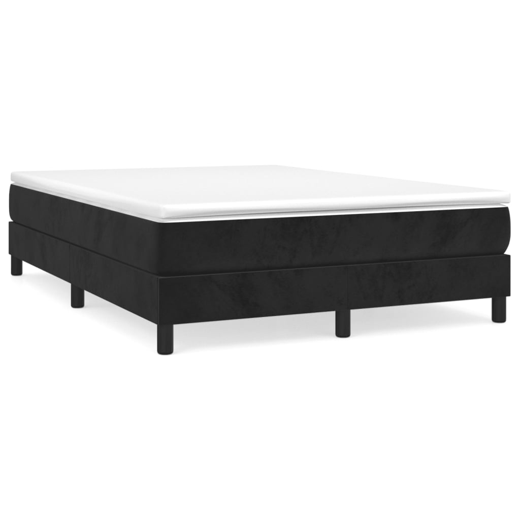 Box Spring Bed Frame Black 140 x 200 cm Velvet