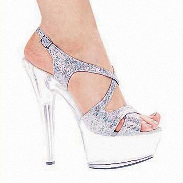 2025 17cm circle diamond lady high heels shoes glitter greet versatile lady sandals
