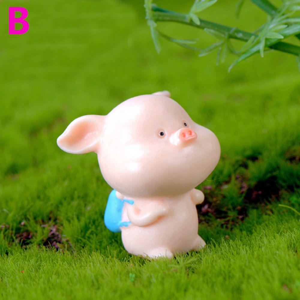Мини Милый Поросенок Смола Поделки Модель Животного Миниатюрные Мультяшные Фигурки Фея Сад Украшение Аксессуары Набор Игрушки Подарок Для Детей