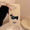 Cute Embroidered Dachshund Dog 17pro Max Apple 16 Mobile Phone Case Three dimensional Silicone Iphone14 Suitable for 13