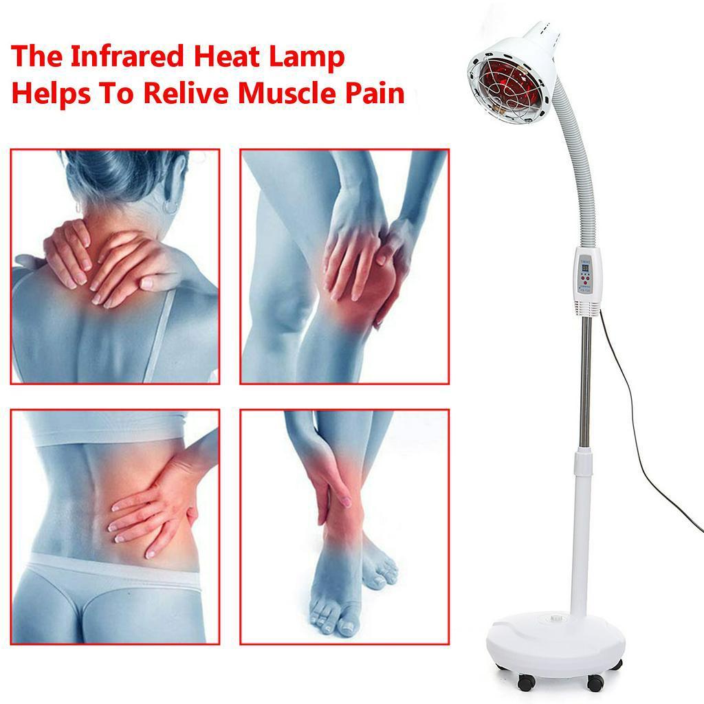 Floor Stand IR Infrared Heating Therapy Lamp Beauty Salon Physiotherapy Light 9 Gears Temperature Folding Design (100-240V)  275W
