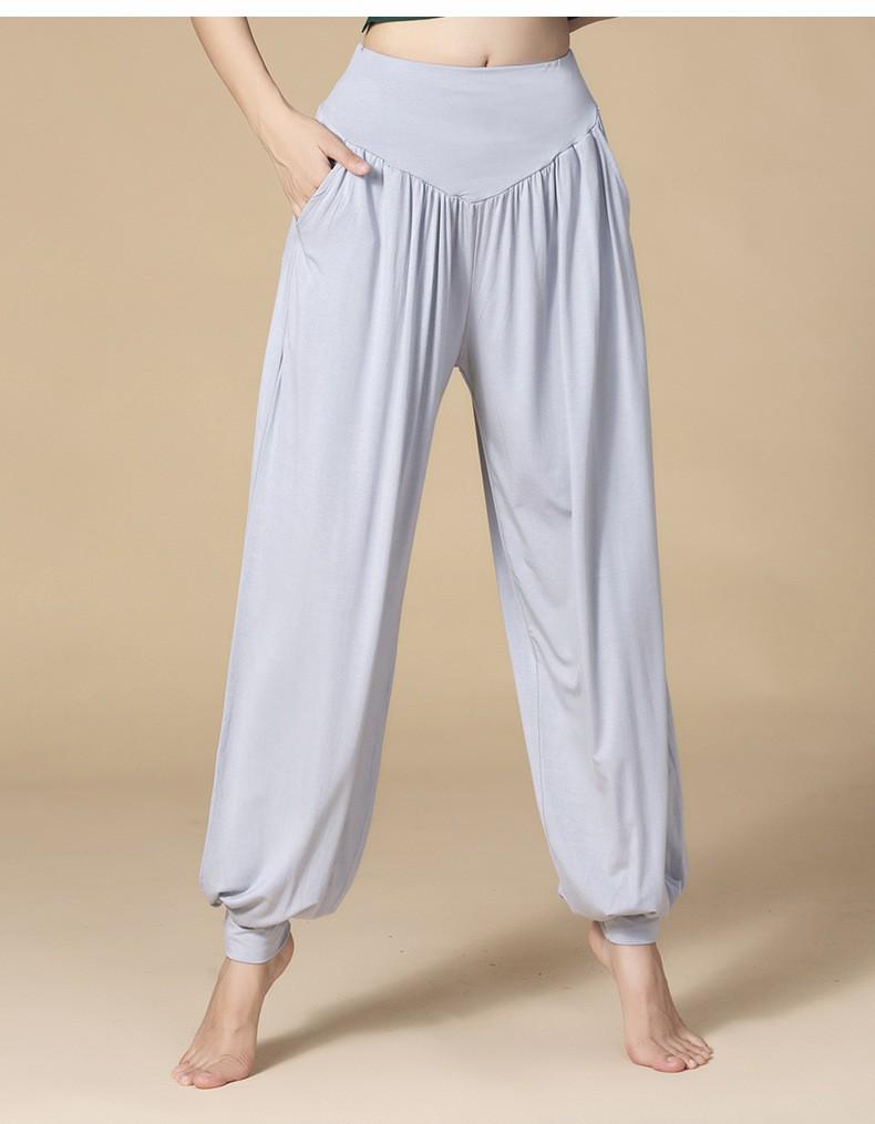 Modal Yoga Pants for Women: Loose Fit, Breathable Exercise Trousers for Dance and Fitness Activities.