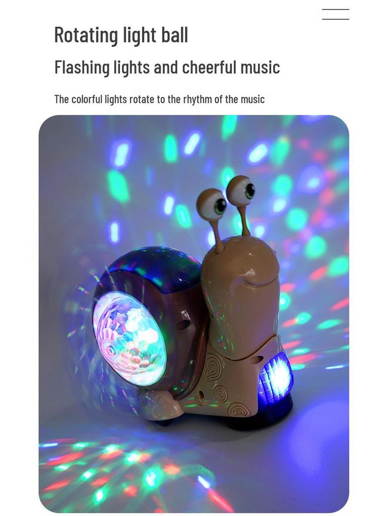 Детская электрическая игрушка-улитка с проекцией, звуком, светом и автоматическим обходом препятствий