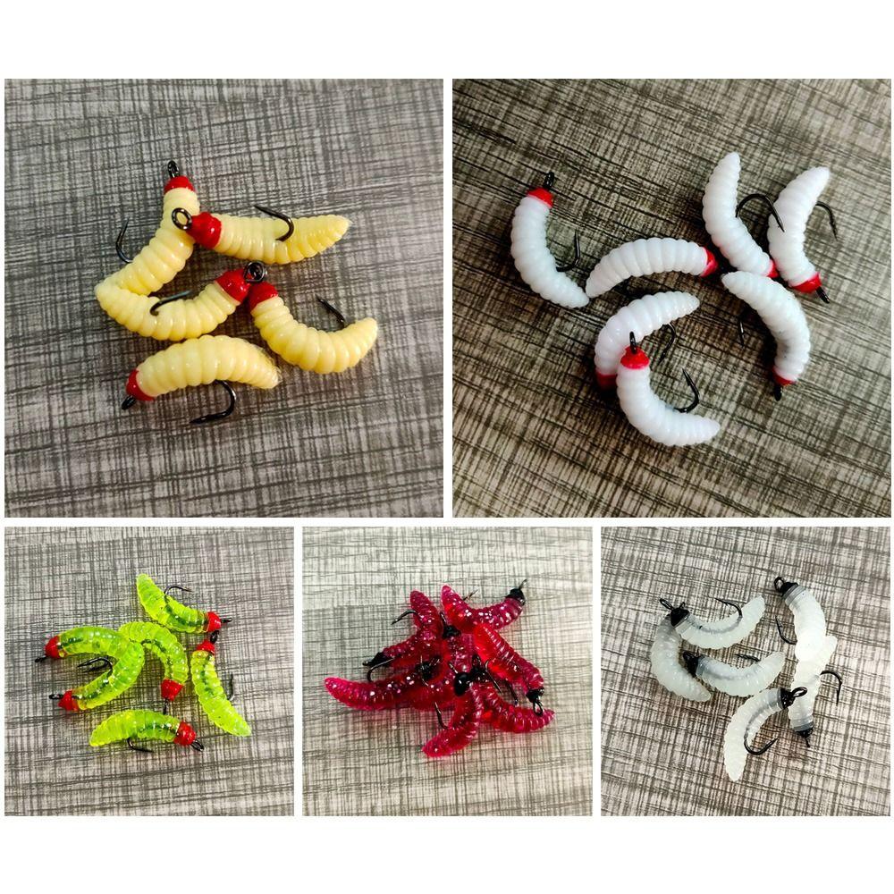 Toughness 4cm 10# hook Bionics Soft Lures Maggots Shape Tackle Road Asia Bait EarthWorm Bait