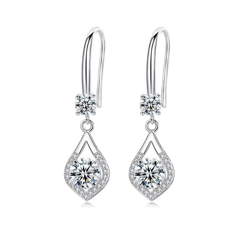 Elegant Korean-Style Zircon Teardrop Earrings for Women