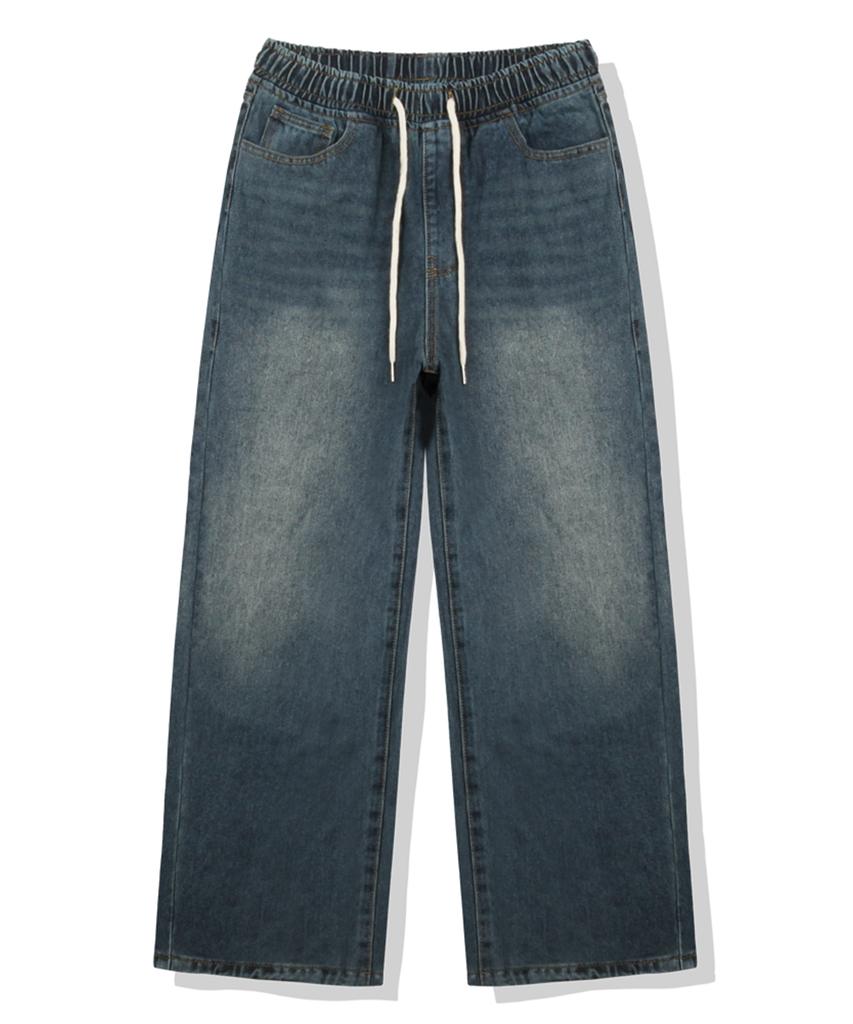 ULIFEZIP Tarin Banding Wide Washed Denim Pants 3 Colors [Ulzd_0052]