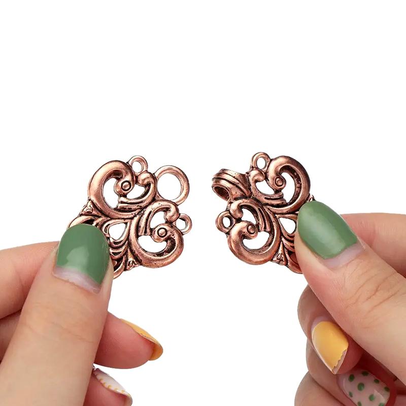 5 пар/упаковка Застежка Ретро Клипса для кардигана Застежка для одежды Сплав цинка DIY Вихревой цветок Застежка для кейпа/накидки Пуговица