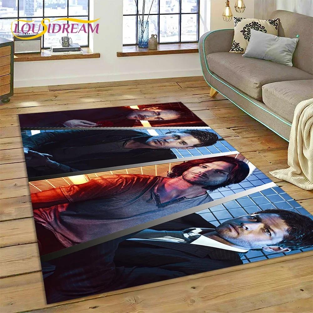 SPN Новейший Ковер с 3D-изображением Дина и Сэма из Сверхъестественного для Спальни, Гостиной, Дома, Декор для Дивана, Детская Игровая Большая Декоративная Напольный Коврик