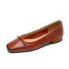 Cow Skin Fashion Spring Autumn Low Heels Women Round Toe Butterfly-knot Shoes Shallow Pumps