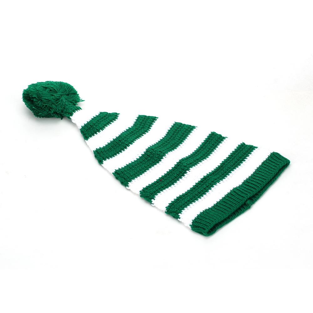 Унисекс Рождественская вязаная шапка с помпоном: Дизайн в стиле колор-блок для осени и зимы