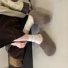 Полусапожки из овечьей шерсти на толстой подошве, новые ленивые пушистые тапочки на один педаль, женские осенне-зимние