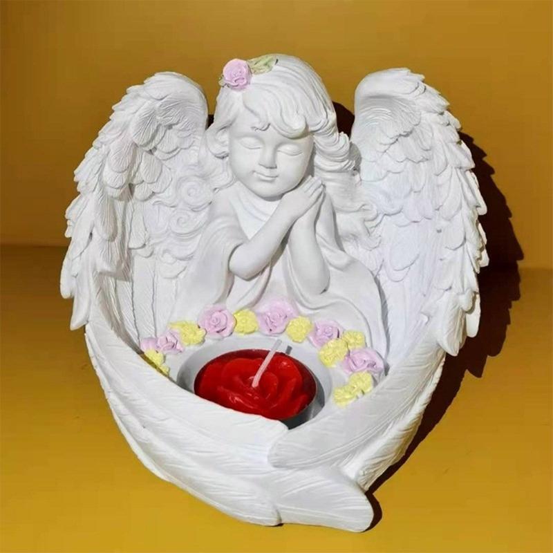 Silicone Candle Holder Moulds Angel Girl Shaped Silicone Candle Stand Moulds Perfect Gift for Crafts Enthusiasts