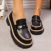 Fashion New Fashionable Height-increasing Spring and Autumn Loafers, Brushed British Small Leather Shoes, Thick-soled Retro Single Shoes