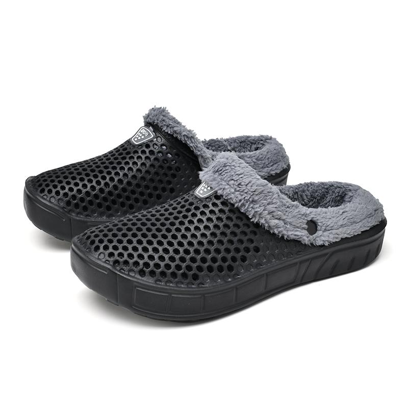 Мужские и женские хлопковые тапочки Hole Shoes Home Plush Slippers