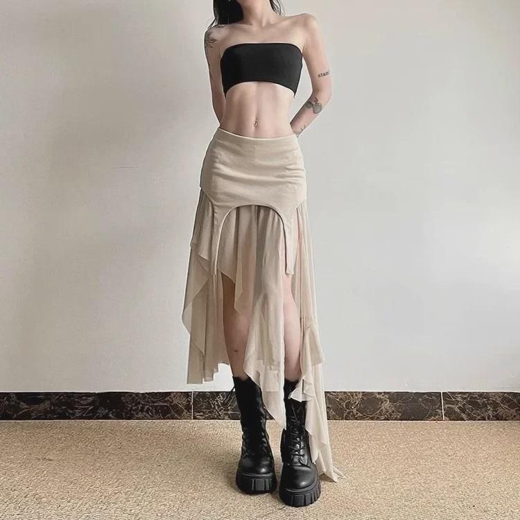 Юбка с завышенной талией и неровным разрезом: Стиль горячей девушки миллениала