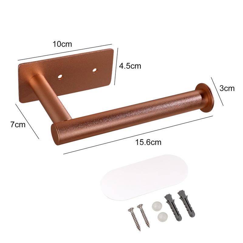 Aluminum Adhesive Toilet Roll Paper Holder Organizer Wall Mount Storage Stand Kitchen Bathroom No Drill Tissue Towel Dispenser