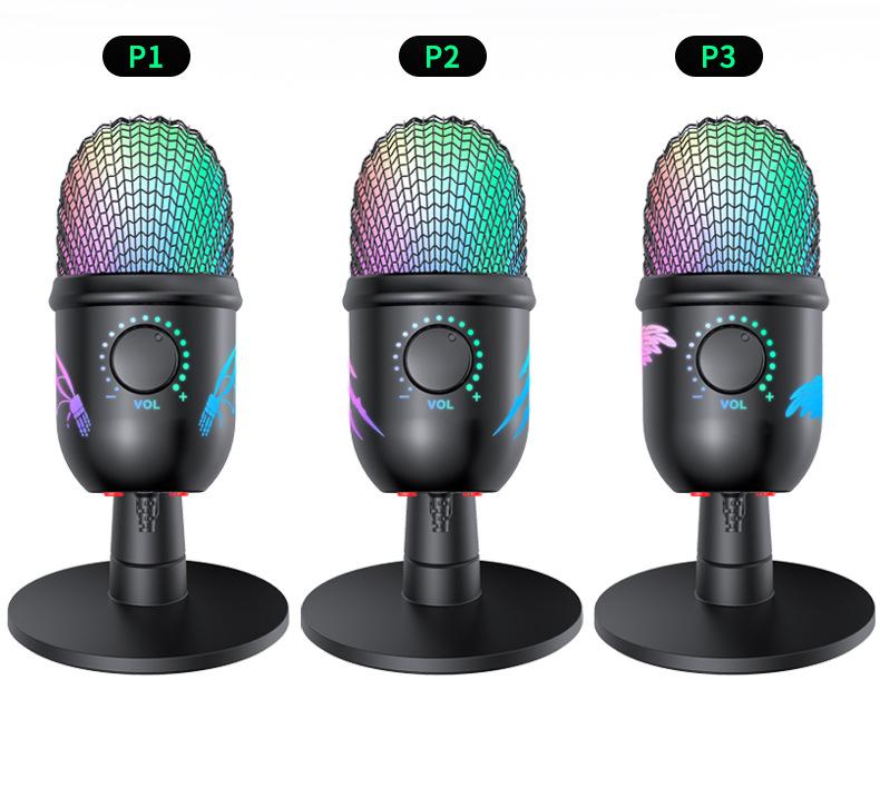 Энпинг USB Игровой Конденсаторный Микрофон с RGB Подсветкой для Стриминга и Караоке
