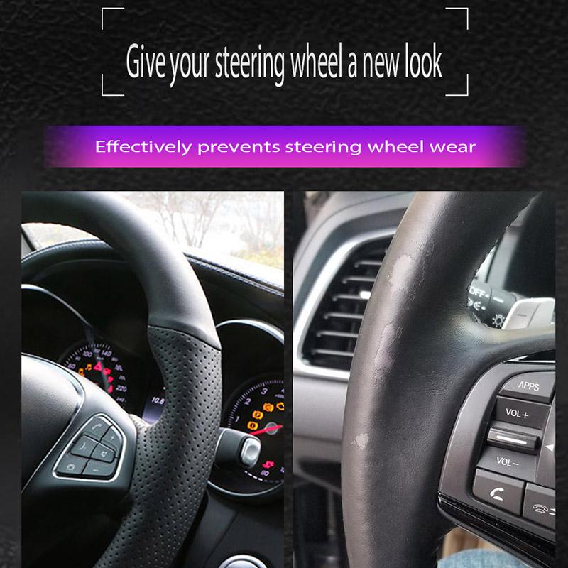 CSQK9 Microfibre Leather Car Steering Wheel Cover For Renault Clio 5 (V) Zoe Captur 2019-2020 Custom DIY Auto Steering Wheel Case