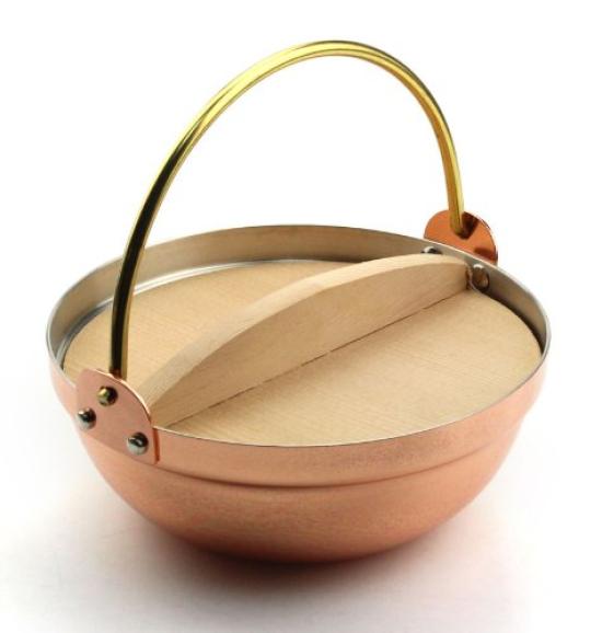 Shinko Metal Copper 14cm Magokoro Tiered Double-Handled Pot, (A) Single-Serving Pot, S-5003