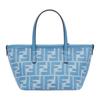 Fendi Roll Denim Effect FF Jacquard Cotton Tote Shopping Bag Shoulder Crossbody Handbag Mini Women tote Blue 8BS096AUPXF1SKL