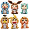 6Pcs/Set Q Version Crayon Shinchan Anime Figure Shinchan COS Pokmon Pikachu Action Figure Room Decorations PVC Collection Toy