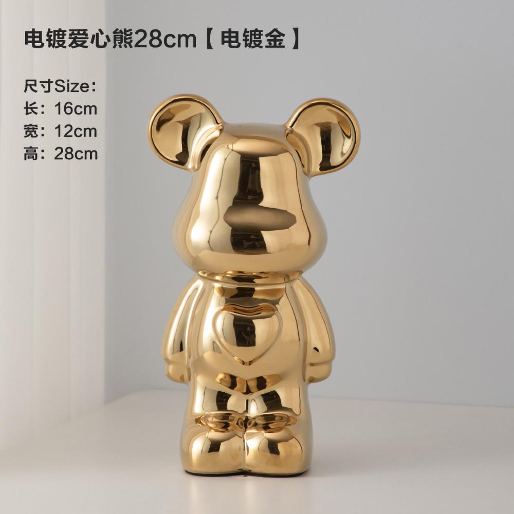 18-28 см европейская гальваническая керамическая кукла-медведь, украшение для домашнего рабочего стола, украшение для гостиной, декоративная статуэтка