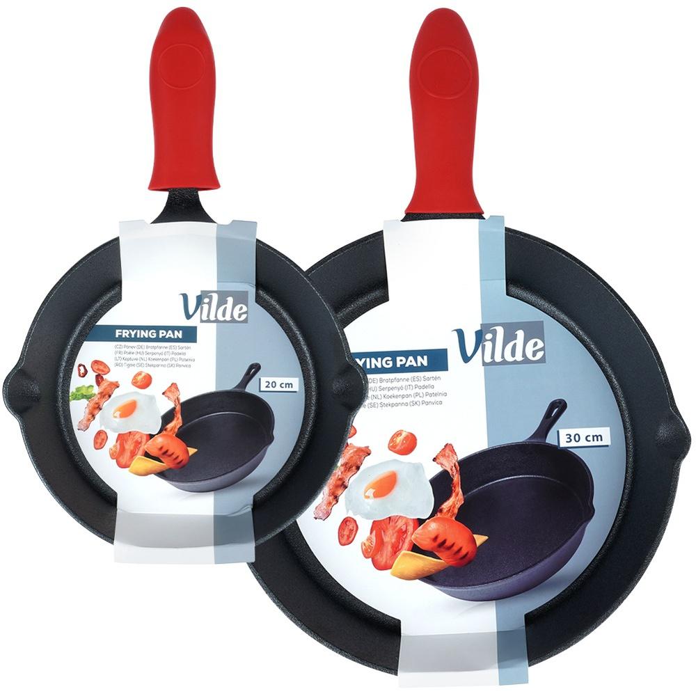 Set of cast iron frying pans with silicone cover CAST LINE 20 cm / 30 cm 2 pcs.