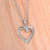 Huitan Eternity Heart Necklace for Women Silver Color Exquisite Bridal Wedding Necklace Brilliant Cubic Zirconia Luxury Jewelry