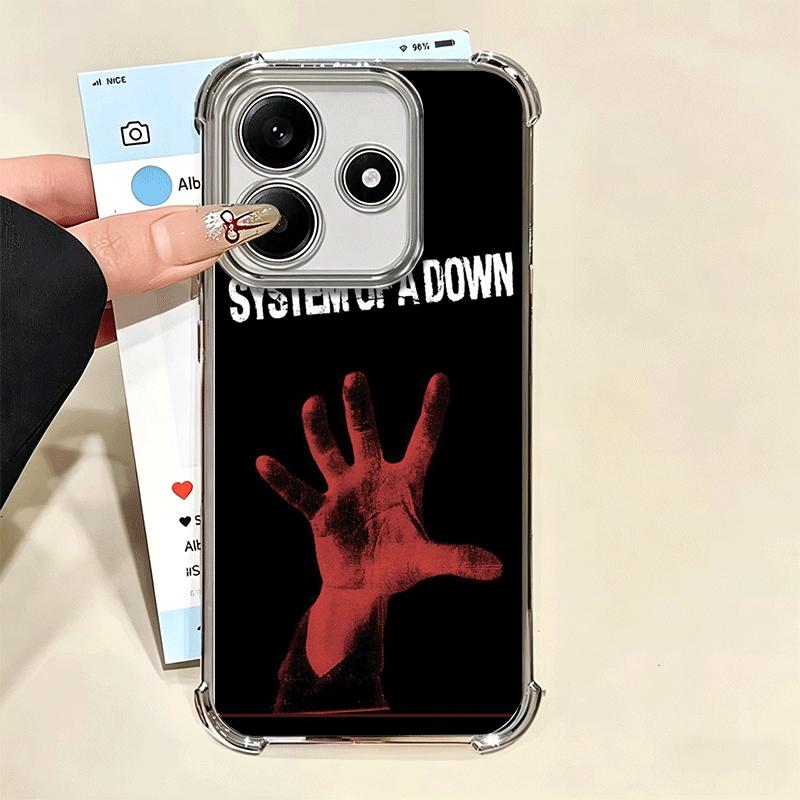 System Of A Down Soft Phone Case For Xiaomi Redmi Note 14 15 Pro Plus 13 12 11S 11T 5G 10 9S 9 Plating Anti-Fall Fundas