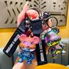 Cute Bear Key Chain Electroplating Bell Keychain Bag Pendant Car Key Ring