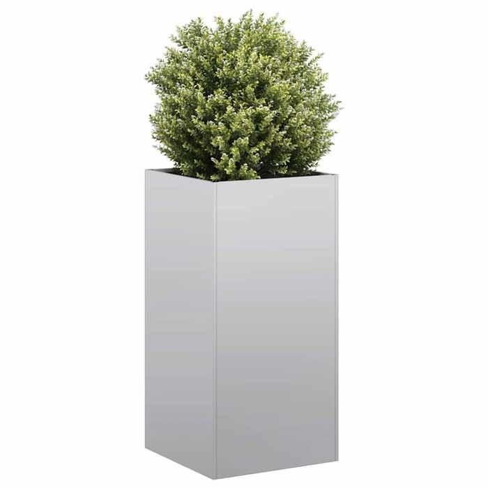 VidaXL Planter 40x40x80 Cm Galvanized Steel, Flower Pot, Plant Stand, Raised Bed, Planter Stand 860708