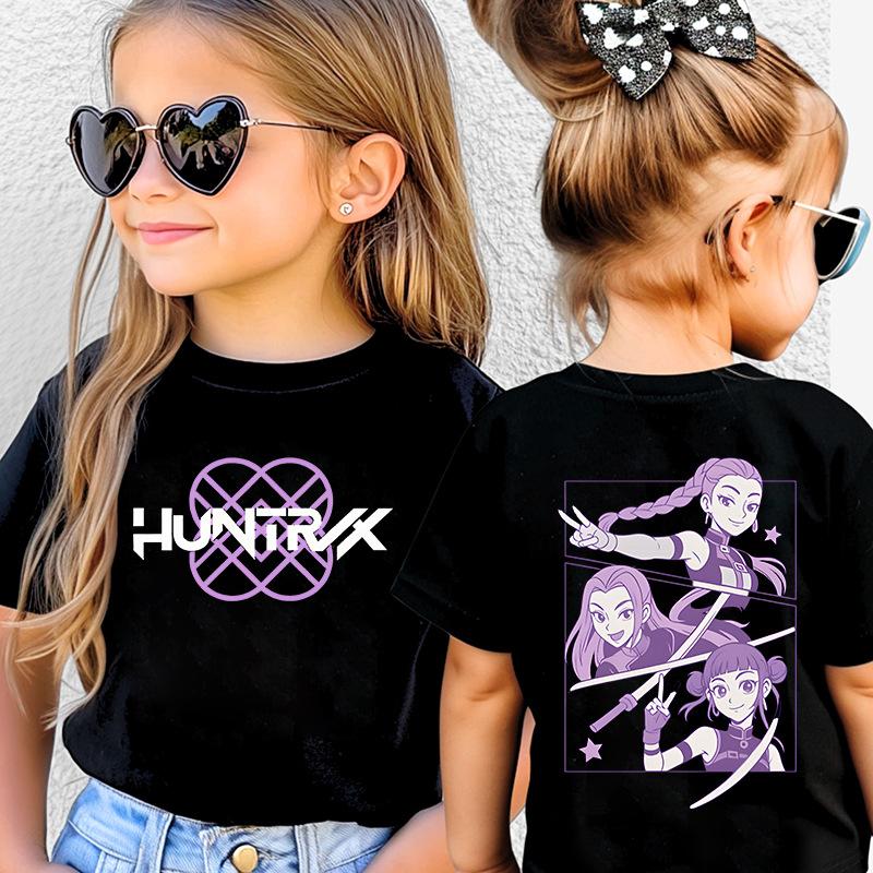 KPop Охотники на демонов Детская одежда Летняя Мультяшный Derpy Тигр Одежда Модная Футболка для Мальчиков Детская Футболка Топ