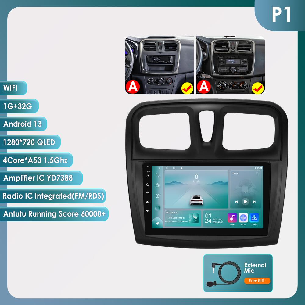 Hizpo Carplay 4G Android 13 автомобильное радио для Renault Logan 2 2014 - 2019 Sandero 2 мультимедийный видеоплеер GPS 2din Автомагнитола 7862 интеллектуальный экран