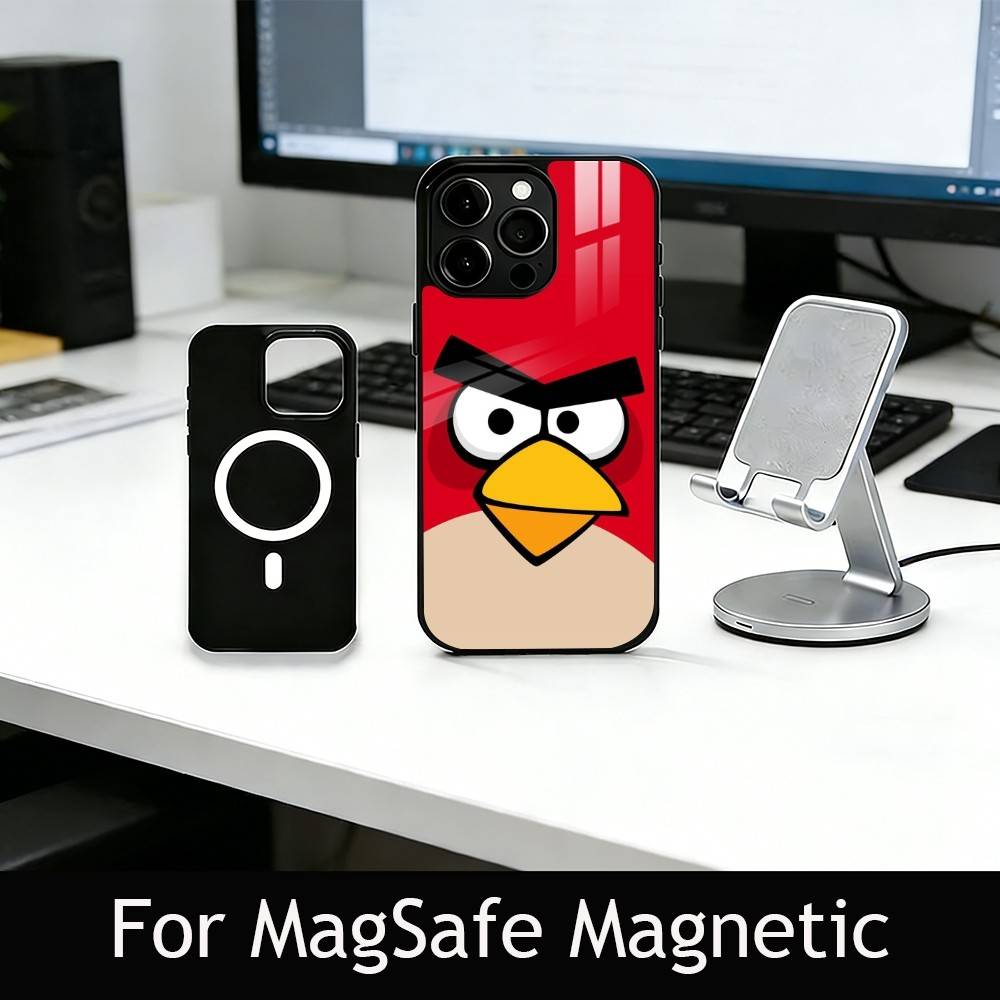 Funny Cartoon A-Angry B-Birds Phone Case For iPhone17,16,15,14,13,12,11 Plus,Pro Magnetic For Magsafe Wireless Charging
