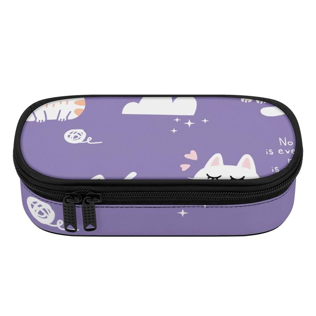 Pencil Pouch Printed Strong Polyester Fabric Zipper Closure with Main Compartment Mesh Pocket and Pen Slots for Boys Girls
