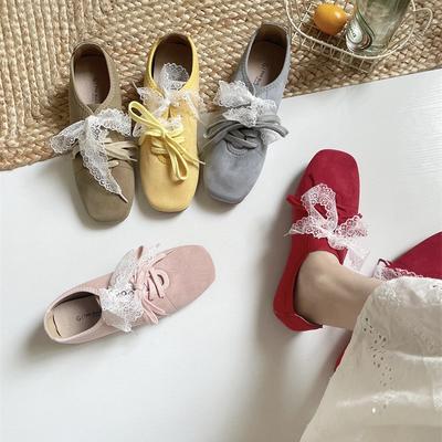 Кожаные розовые лоферы, одинарная обувь в балетном стиле, увеличивающие рост, весенне-летняя женская обувь, нишевый дизайн, ретро квадратный носок