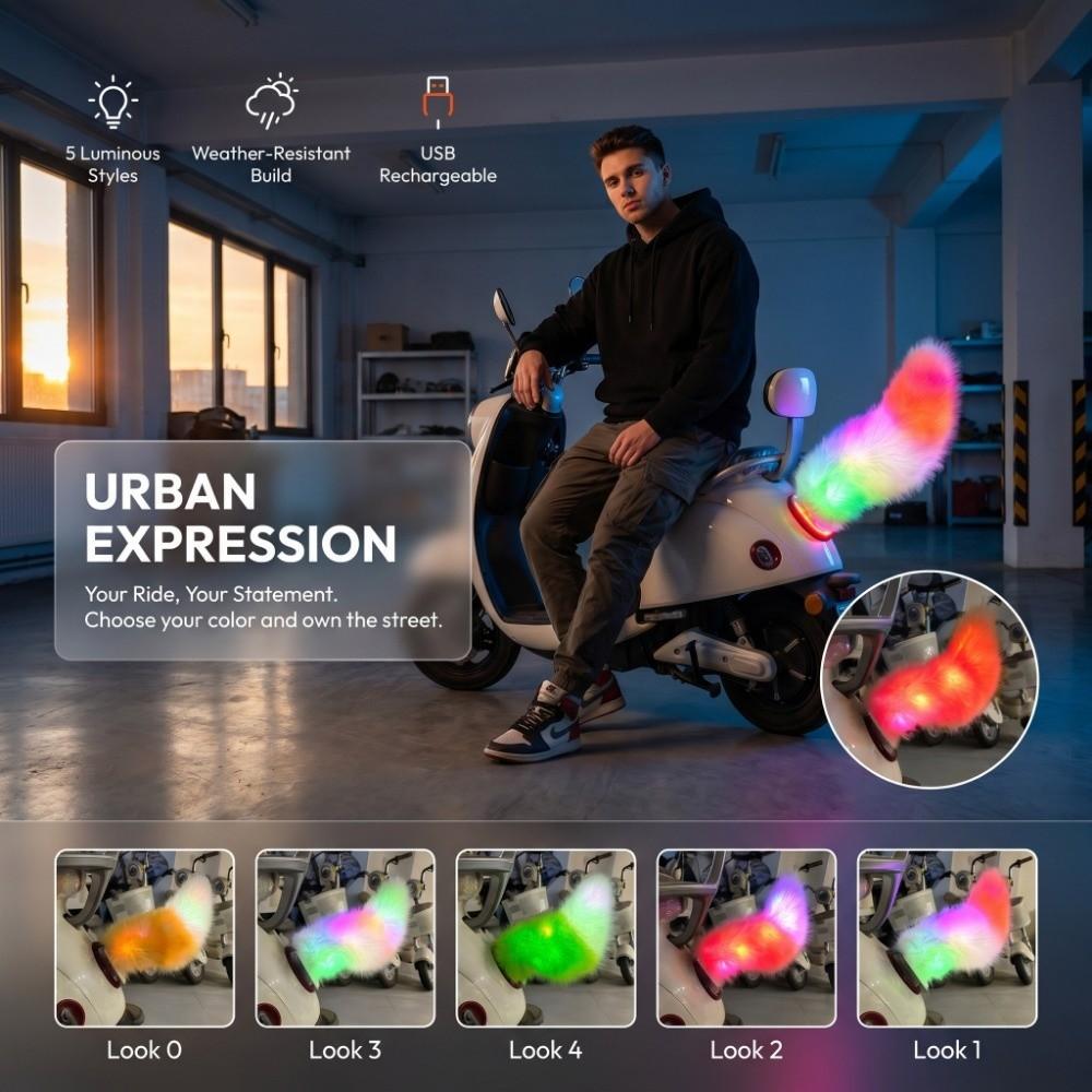 Collision Protection LED Electric Car Tail Swinging Tail Accessory Motorcycle Tail
