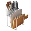 Stainless Steel Knife Stand, Cutting Board Stand, Knife Case, Space-Saving, Breathable, Rust-Resistant, Multi-Functional Storage for Knives, Cut