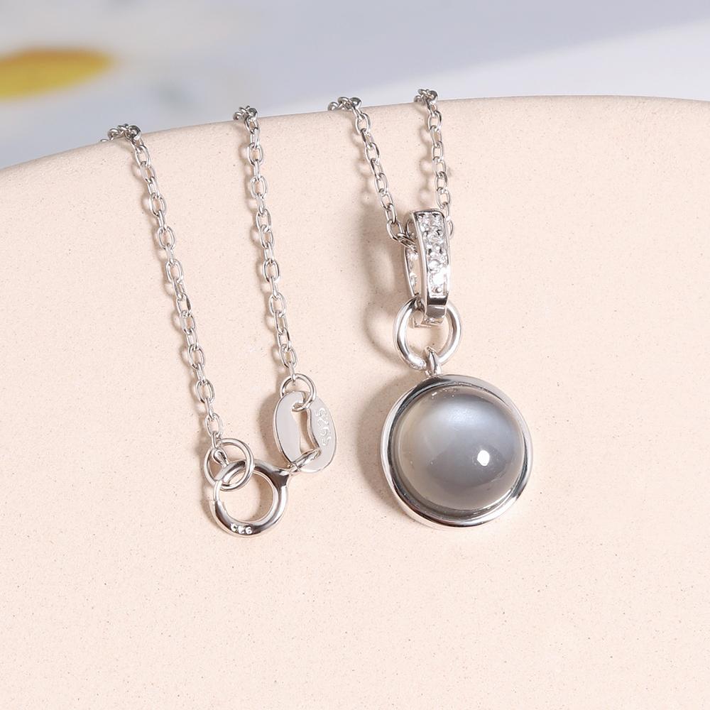 Простое ожерелье из стерлингового серебра 925 пробы с натуральным лунным камнем лабрадоритом, драгоценные камни, изящные украшения с цепочкой, для женщин, хороший подарок