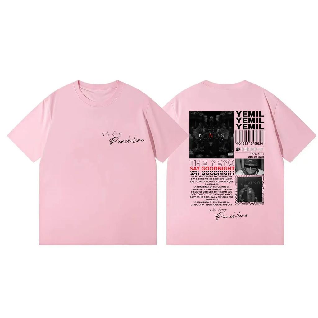 High Quality Cotton Oversized T Shirt Rapper Yemil Album Merch T-shirts Unisex Women Fashion Hip Hop Vintage Short Sleeve T-shirt