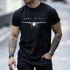 Футболка с графическим принтом самолета Born To Fly Минималистичная Авиация Подарок любителю пилотов Короткий рукав Круглый вырез Простые повседневные Уличная одежда